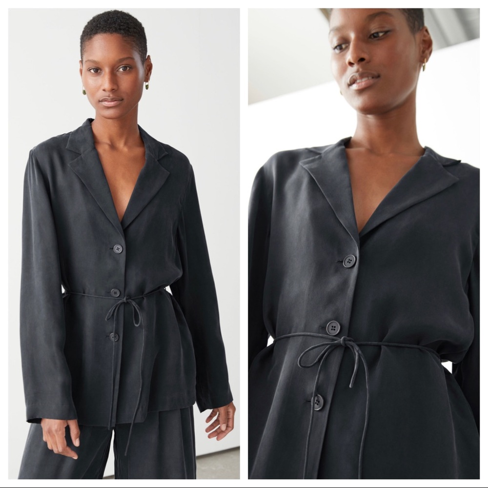 NWT & other stories gray relaxed light blazer Sz 4 (j721)